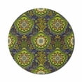 thumbnail image 1 of Ethnic Mouse Pad for Computers, Tropical Nature Theme Circular Doodle Style Complex, Round Non-Slip Thick Rubber Modern Gaming Mousepad, 8" Round, Green Orange Dark Blue, by Ambesonne, 1 of 2