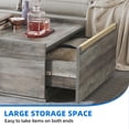 thumbnail image 3 of Dextrus Square Coffee Table with Storage, Manhattan Gate Center Table for Living Room, Bedroom, Gray, 3 of 5
