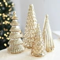 thumbnail image 4 of Set of 5 Illuminated Mercury Acrylic Christmas Trees, LED Tabletop Silver Tree Figurines, Holiday Mantel Centerpiece Décor, 3.5"-14", Silver, Trees, 4 of 6