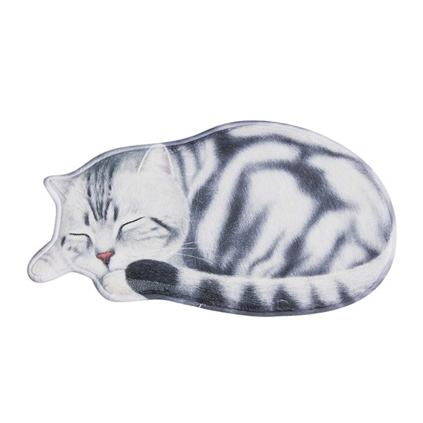 Alfombra en forma de gato Suave y absorbente Alfombra de baño para gatos Alfombra de piso antideslizante Alfombra de baño lavable Apta para dormitorios Cocinas Salas de estar