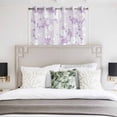 thumbnail image 3 of Purple White Floral Kitchen Curtains Window Panels, Spring Botanical Leaves Farmhouse Insulated Window Treatment Curtain, Grommet Curtains for Bedroom/Living Room/Bathroom, 2 Piece 42"Wx45"L, 3 of 8