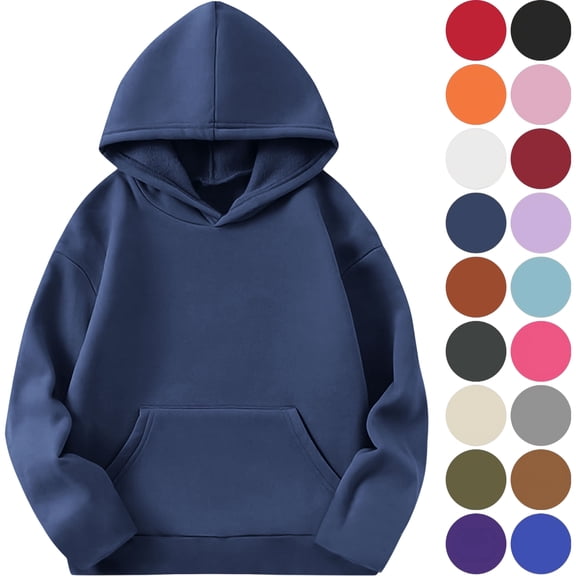 Boys And Girls Hooded Sweatshirt Pullover Casual Long Sleeve Hoodies Cute Oversized Fleece Pocket Sweatshirt Tops