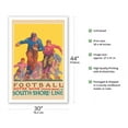 thumbnail image 2 of Football - University of Notre Dame Indiana - South Shore Line South Bend Station - Vintage Railroad Travel Poster by Oscar Rabe Hanson c.1926 - Fine Art Matte Paper Print (Unframed) 30x44in, 2 of 4