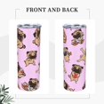 thumbnail image 2 of Stainless Steel Tumbler Pink Pug Dog Coffee Mug Water Bottle 20oz Insulated Travel Straight Cups Hot Beverage Drinks Cup with Spill Proof Lid Straw for Men Women Kids, 2 of 6