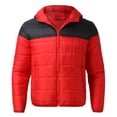 thumbnail image 4 of Gibobby Abrigo de invierno para hombre otoño e invierno casual empalme cremallera superior al libre abrigo abajo chaquetas(Negro,XG), 4 of 5