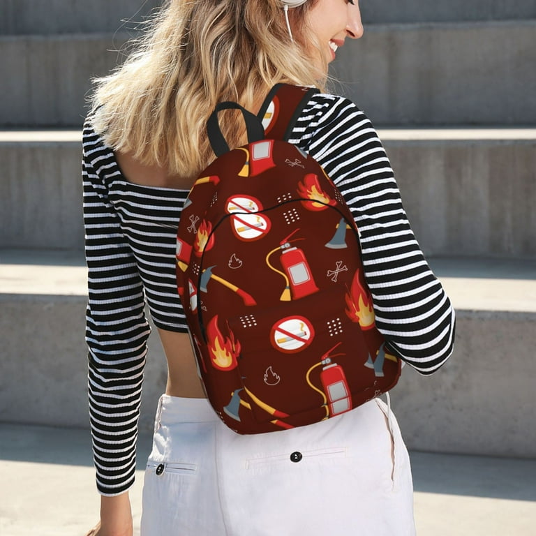 Printed canvas backpack sale