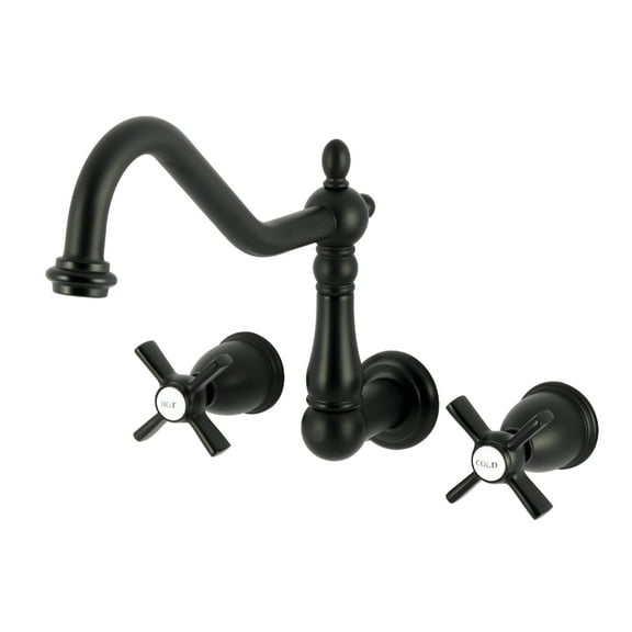 Kingston Brass KS1020ZX Millennium Two-Handle Wall Mount Roman Tub Faucet, Matte Black