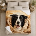 thumbnail image 5 of Border Collie Autumn, Cozy Pet Portrait Pattern, Warm Flannel Blanket for Living Room and Reading Nook with Detailed Artwork, Dog Lovers Thanksgiving Gift, Pet Lover Home Decor, 5 of 9