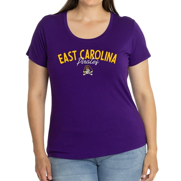Women's Purple ECU Pirates Scarlet Scoop Neck T-Shirt