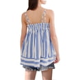 thumbnail image 6 of AGWOLF Women Sleeveless Striped Tunic Tank Top Summer Color Block Smocked Spaghetti Strap Camisole Tops with Pockets 2025 Y2K Streetwear, 6 of 8