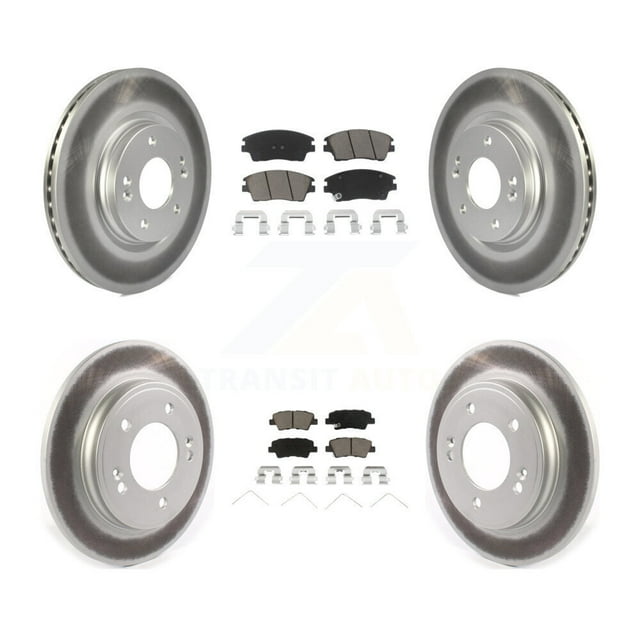 Transit Auto Front Rear Coated Disc Brake Rotors and Ceramic Pads Kit for Car 2017-2020 Hyundai Elantra 1.6L KGC-101346