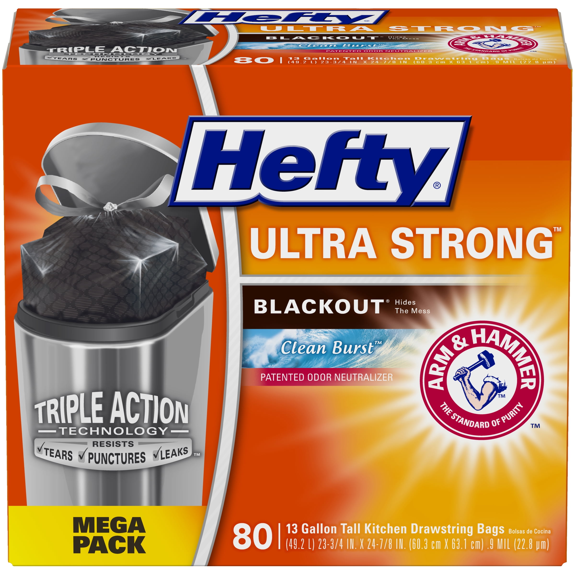 8 Gallon Medium Trash Bags Strong Kitchen Garbage Bags 210 count, 6 colors