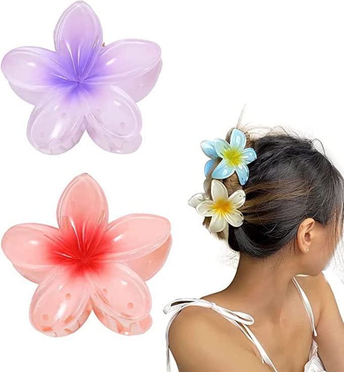 Shop Now NEW Large Hawaiian Plumeria Black Triple Flower Plastic Hair