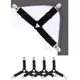 thumbnail image 1 of Triangle Tendeur Drap Housse Lit Drap Réglable, 4 Pièces, Réglable élastiques Drap de Lit Attaches Triangle, Attache Drap Housse Triangle Attache, pour Draps de Lit, Coussin de Canapé, Matelas, 1 of 5