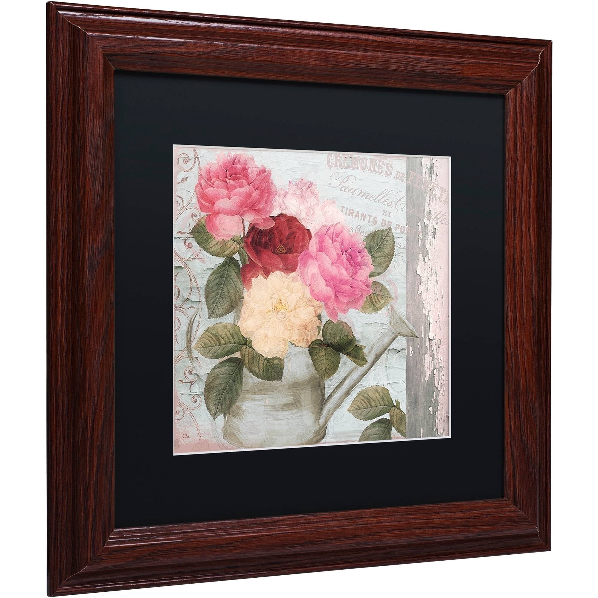 Trademark Fine Art "Chalet d'Ete Roses" Canvas Art by Color Bakery Black Matte, Wood Frame