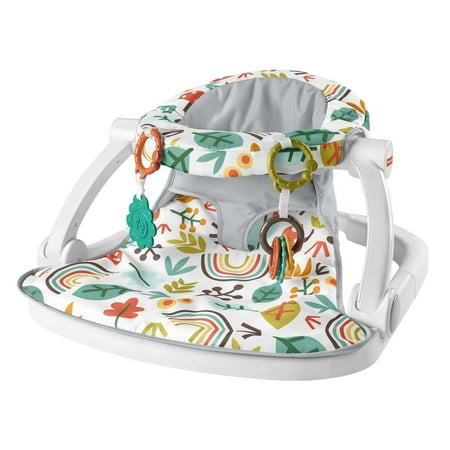 Fisher-Price Sit-Me-up Floor Seat Portable Infant Chair with Toys, Whimsical Forest