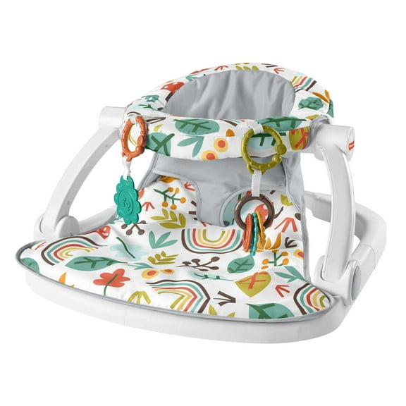 Fisher-Price Sit-Me-up Floor Seat Portable Infant Chair with Toys, Whimsical Forest