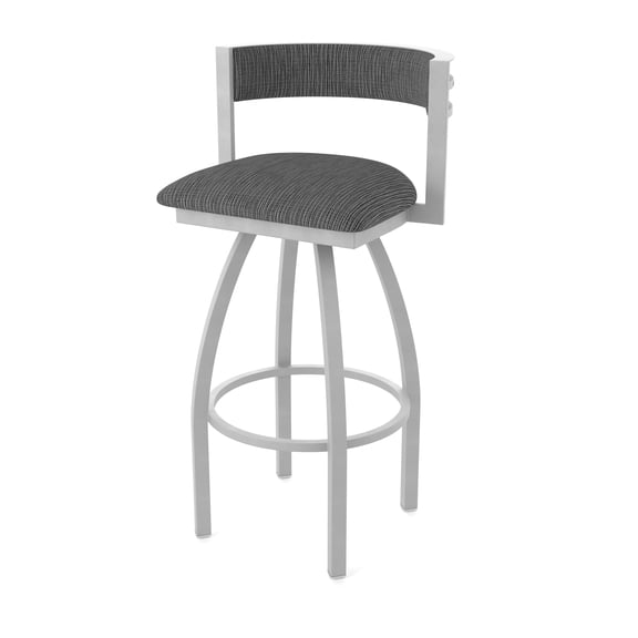 861 Artemis 30" Swivel Bar Stool with Anodized Nickel Finish and Graph Coal Seat and Back