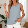 thumbnail image 4 of idosla Tank Tops Women Comfy Summer Sleeveless Crewneck Gauze Shirts Casual Blouse Cami Crop Tops (Grey, 3XL), 4 of 6