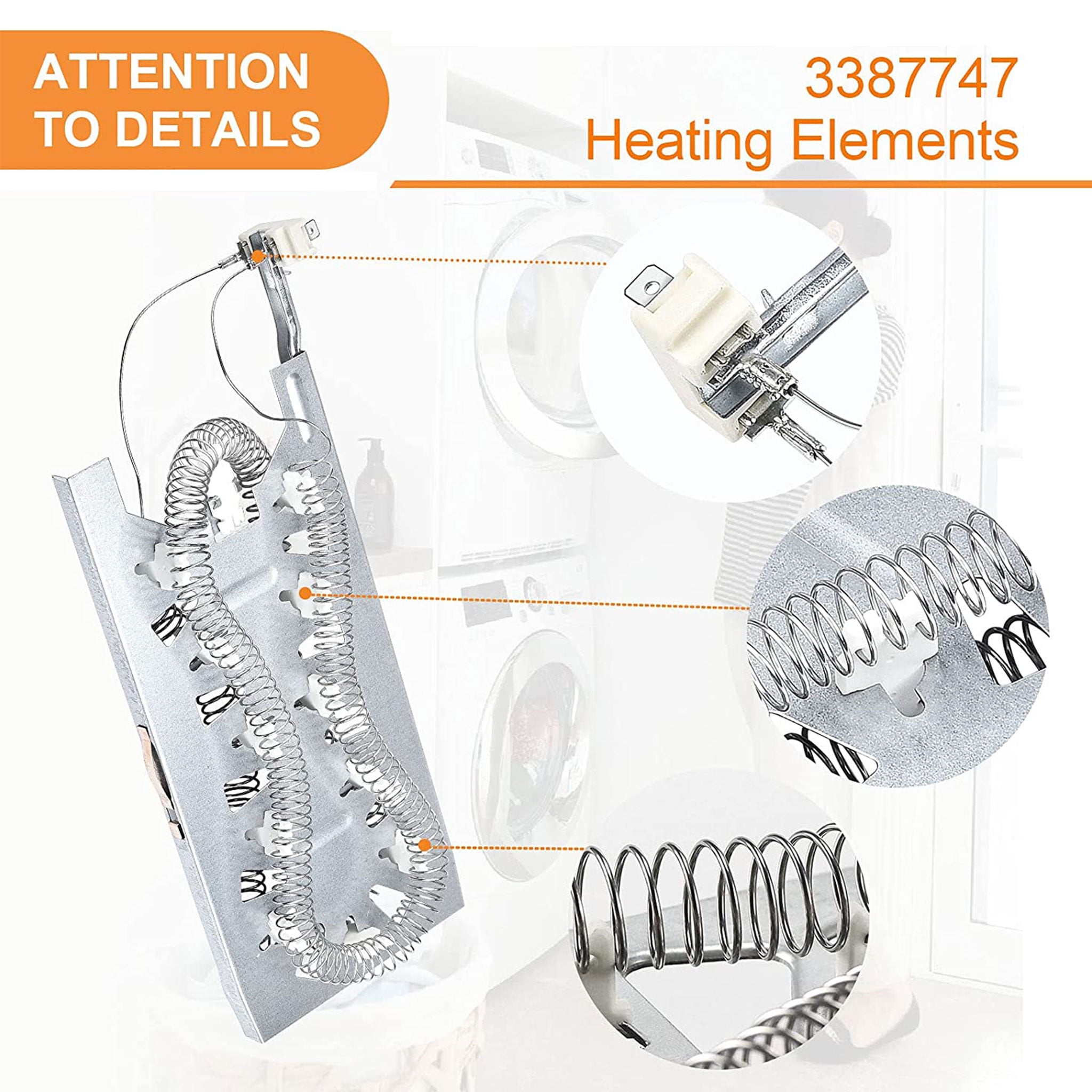 Beaquicy Dryer Heating Element with Thermal Fuse Kit for Whirlpool Dryers