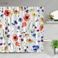 thumbnail image 2 of Cortina de ducha DEKAXID con diseño de hojas de palmera tropical, hojas de plantas verdes, calabaza, camión rojo, decoración navideña y de Halloween., 2 of 4
