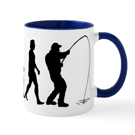 

CafePress - Fishing Evolution - 11 oz Ceramic Mug - Novelty Coffee Tea Cup