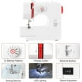 thumbnail image 6 of Mini Portable Sewing Machine Household Kids Sewing Machine with 12 Built-In Stitches, Foot Pedal, Gray, 6 of 7