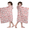 thumbnail image 4 of Pink Cow Sweater Pattern Hooded Bath Towel，50"x30" for Ages 3 To 12 Kids, Quick Dry Lightweight Soft Microfiber Hood Beach Towel Cover Up for Kids, 4 of 7