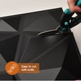 thumbnail image 6 of 33PCS 11.8'' x 11.8'' PVC 3D Wall Panel Diamond for Interior Wall Décor in Black, Wall Decor PVC Panel, 3D Textured Wall Panels, 6 of 7