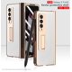 thumbnail image 1 of Funda de cuero con bisagras de doble chapado para teléfono Samsung Galaxy Z, carcasa plegable de 4 pliegues, 3 y 5G con ranura para bolígrafo, soporte HD, película frontal qym unisex, 1 of 2