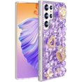 thumbnail image 3 of for Galaxy S24 Ultra Bling Case Women Girls Luxury 3D Glitter Diamond Sparkle Crystal Rhinestone Phone Case Cute 3D Heart Crown Flower and Butterfly Gemstone Case for Galaxy S24 Ultra, Purple, 3 of 14