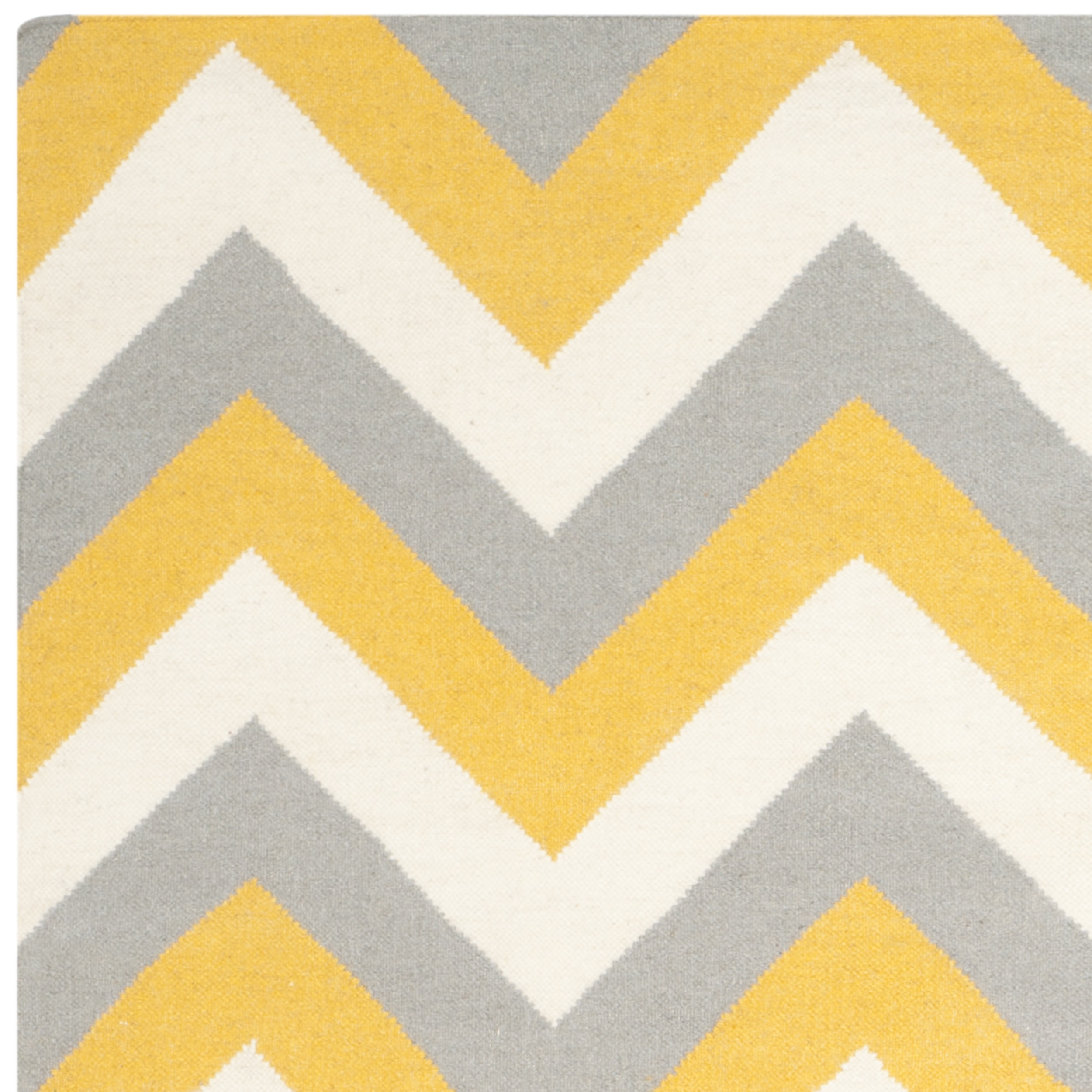 SAFAVIEH Dhurries Wenona Geometric Area Rug, Gold/Grey, 4' x 6'