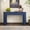 Navy + MDF, variant on TREXM Entryway Table with Fluted Design, Modern Console Table with Storage, Oval Top and 2 Drawers for Entryway and Living Room (Black)