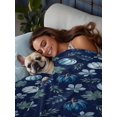 thumbnail image 2 of King Flat Sheet Only Thanksgiving Blue Pumpkin Seamless Soft Microfiber Cooling Bedding Sheets Fall Maple Leaves Flat Bed Sheet for Hotel,Home Decor, 2 of 7