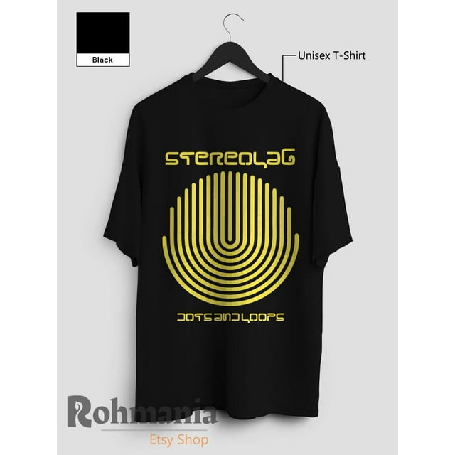 Sterelab T-Shirt à Pois et Boucles, Merch Musical Groupe avant, Rétro Années 90 Personnalisé - Blanc - 2TG