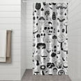 thumbnail image 2 of Black White Mushroom Sketch White Pattern Shower Curtain 36"x72" ,Bathroom Decorative Shower Curtains Set with 12 Hooks,Modern Waterproof Washable Shower Curtain, 2 of 6