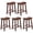 Walnut, variant on PJ Wood Classic 24'' Saddle Seat Kitchen Bar Stool, Natural (3 Pack)