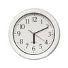 12" Battery Operated Ivory White Large Print Outdoor Clock
