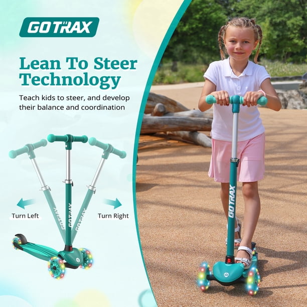 Gotrax KS1 3-Wheel Kids Kick Scooter with LED Light Wheels