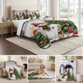 thumbnail image 6 of Quilts Queen Size Bedding Set, Gray Christmas Lightweight Quilted Comforter, Xmas Snowman Trees Snowflake Winter Soft Reversible Bedspread Coverlet with Pillow Covers for All Season, 90" x 96", 6 of 9
