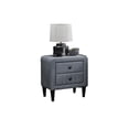 thumbnail image 3 of Miekor Furniture Grey Color Velvet Gorgeous 1pc Nightstand Bedside Table 2x Drawers Bedroom Furniture Sleek Design Tempered Legs B5A3790, 3 of 9