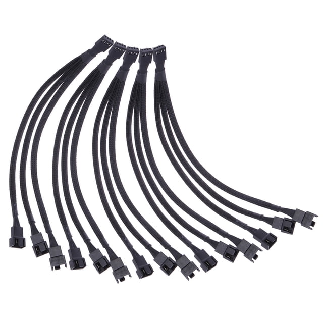 Cable de ventilador PWM de 4 pines de 1 a 3 Kuymtek vías divisor de manga negra conector de Cable de extensión de 26cm de longitud venta al por mayor 2