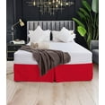 thumbnail image 2 of HNB Store Pleated Bed Skirt Easy Fit 18" inch Drop | Microfiber Made | Short King | Blood Red, 2 of 8