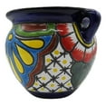 thumbnail image 4 of Michoacana Mini Planter #2 Hand Painted Pot Indoor Outdoor Multi Colored Glazed Talavera 7"L x 7"W x 5"H, 4 of 8