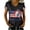 Black, variant on Womens Blouses Gsakboxl Women V Neck Patriotic T-Shirt, 4th Of July USA 250th Anniversary American Flag Floral Graphic Print Short Sleeve Casual Holiday Tops Shirts for Women S