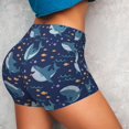 thumbnail image 3 of Picia Cartoon Sharks2 Printed Workout Shorts for Women Seamless Scrunch Butt Lifting High Waisted Yoga Gym Booty Running Moisture-wicking Short Pants-Small, 3 of 9