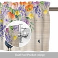thumbnail image 6 of Pastoral Floral Valance Curtain Colored Wildflower Leaves Chicken Plant Wood Window Valances Rod Pocket Short Curtains Window Treatments for Kitchen Bedroom Bathroom Laundry 54" x 18", 6 of 9