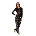 thumbnail image 4 of Family Pajamas Matching Sets - 2 piece Black Christmas Tree with Santa Hat Print Long Sleeve Top and Pants Pjs, Matching Pajamas for Family Holiday Eve for XL Pjs, 4 of 5