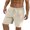 Khaki, variant on Men's Shorts Suede Sports Elastic Waist Solid Color Straight Leg Pocket Knee Length Plus Size Shorts Black 4XL