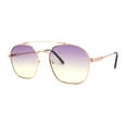 thumbnail image 2 of Womens Boyfriend Luxury Flat Top Double Bridge Pilots Sunglasses Gold Purple Yellow, 2 of 4